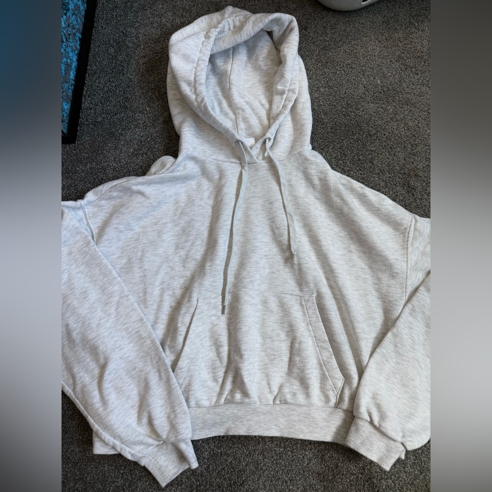 H&M Light Gray Hoodie with Drawstring